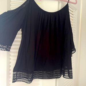 Black cold shoulder blouse